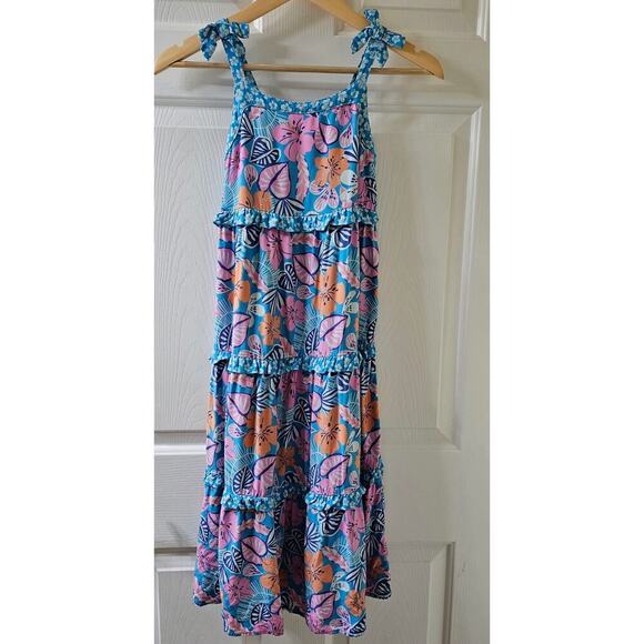 Kat & Jack Girls Dress M 7-8 Boho Cottagecore Floral Garden Tea Party Maxi - Picture 3 of 12